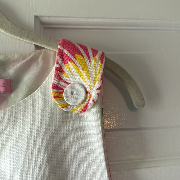 LILLY PULITZER LARGE FLORAL SHEATH DRESS PINK GREEN WHITE SIZE 12 PREPPY COTTON - Picture 3 of 11